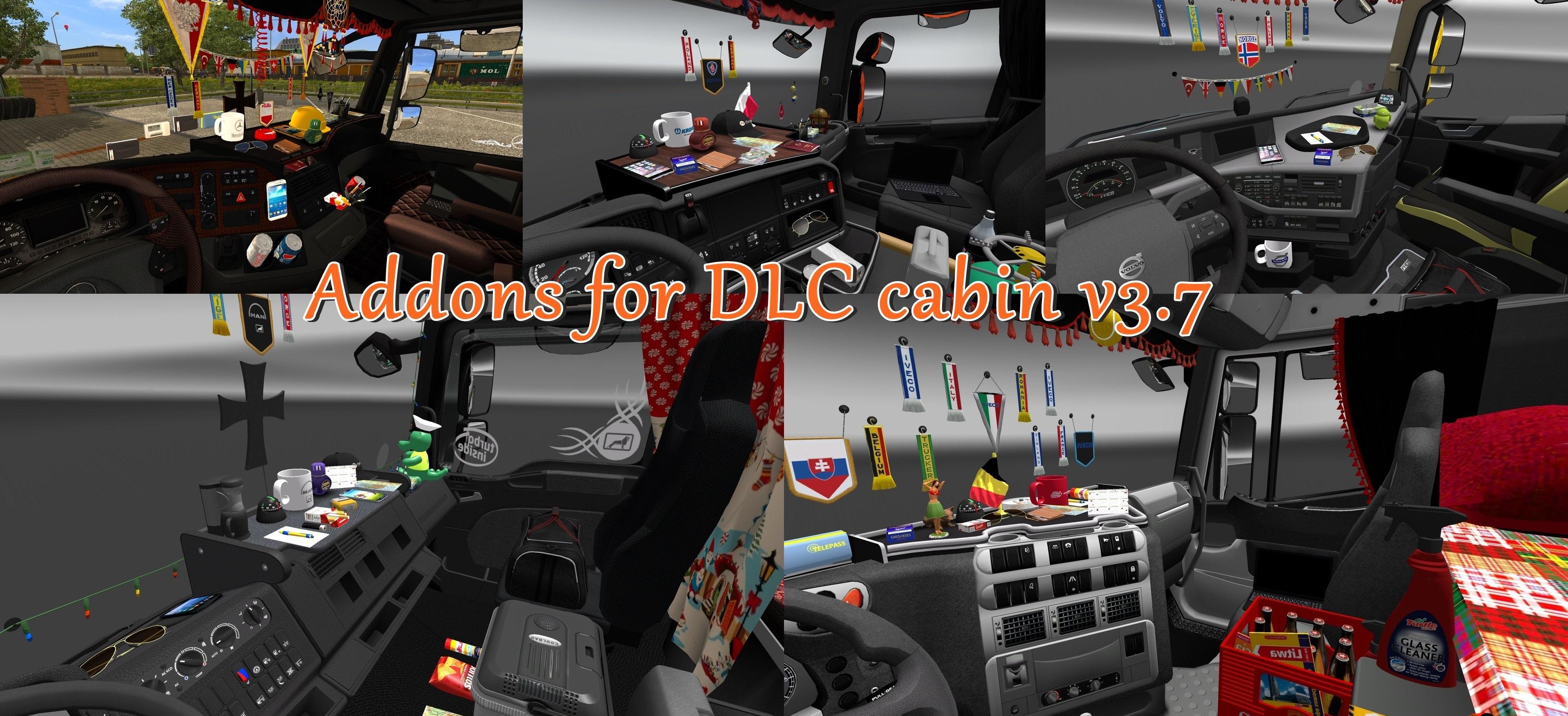 ADDONS FOR DLC CABIN V3.7 ETS2 mods Euro truck