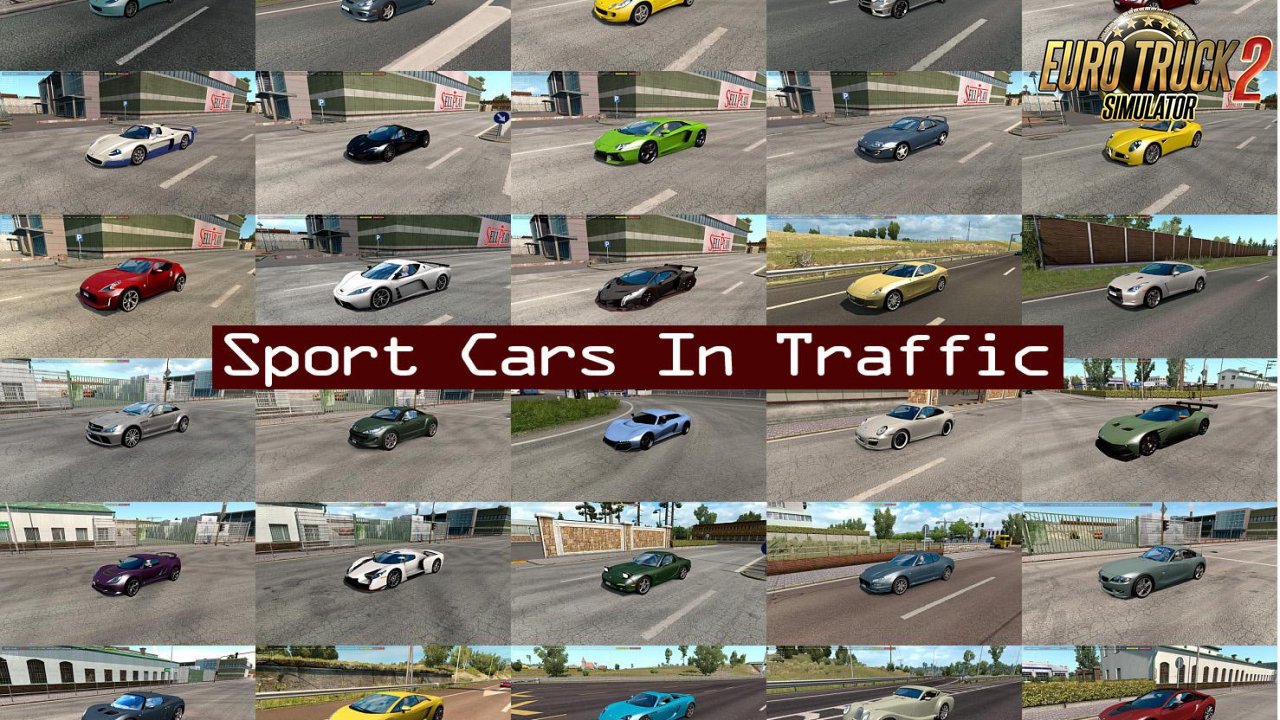 Sport Cars Traffic Pack V3 8 1 By Trafficmaniac 1 35 X Ets2 Mods Euro Truck Simulator 2 Mods Ets2mods Lt