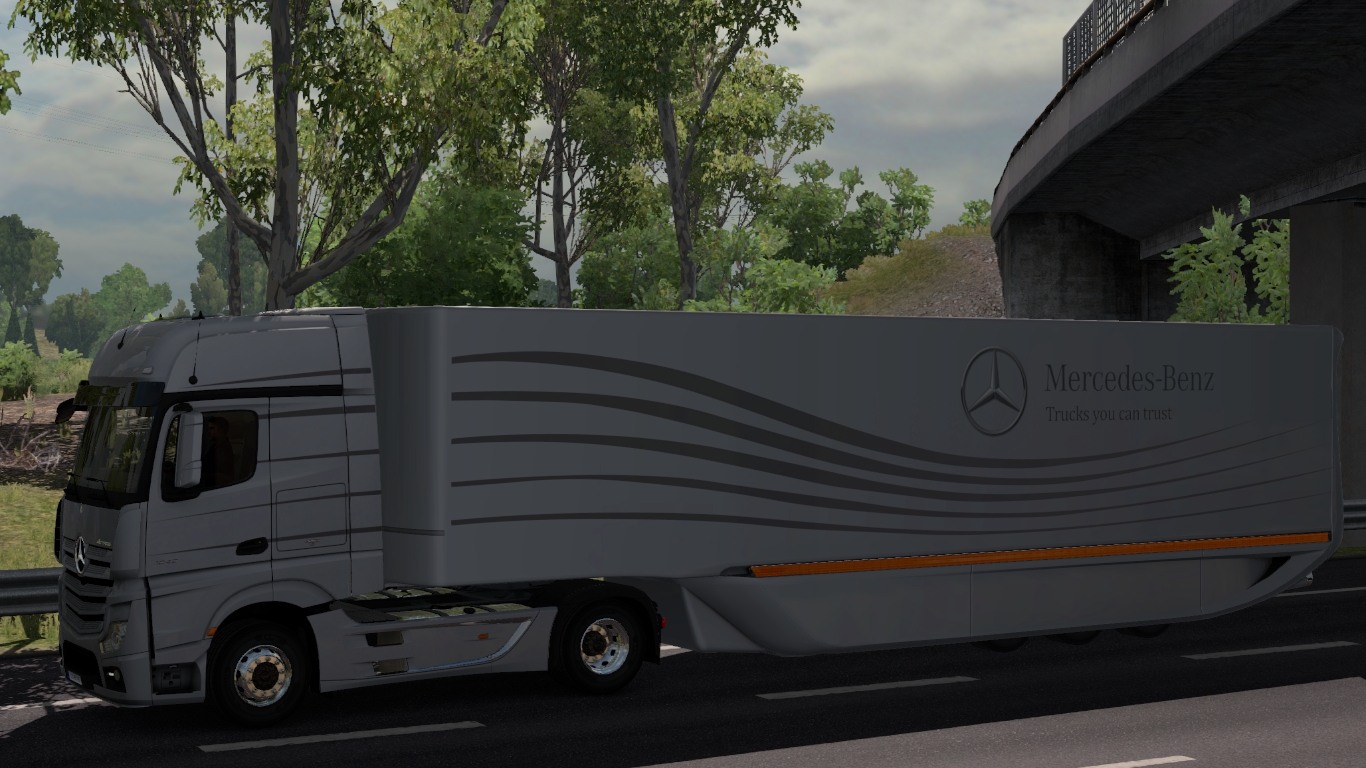 Mercedes aerodynamic Trailer етс 2. Mercedes aerodynamic Trailer. Трейлер Мерседес. Седельный тягач концепт.