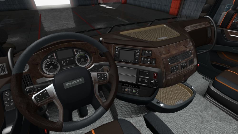 DAF E6 Brown Wood Lux Interior 1.34.x | ETS2 mods | Euro ...