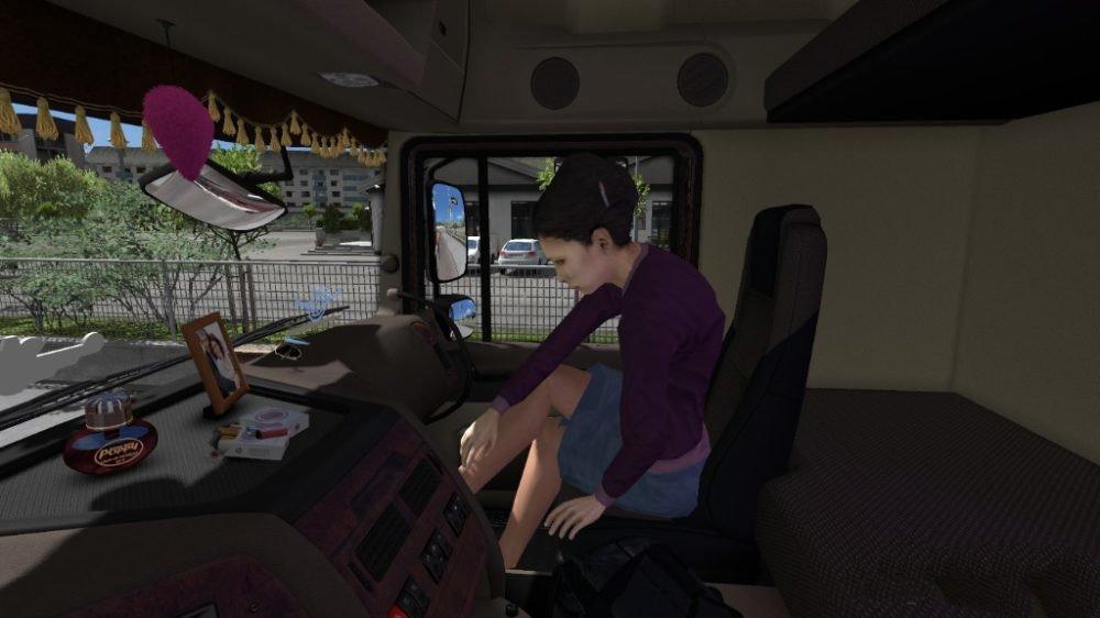 Animated Female Passenger In Truck With You 1 32 Ets2 Mods Euro