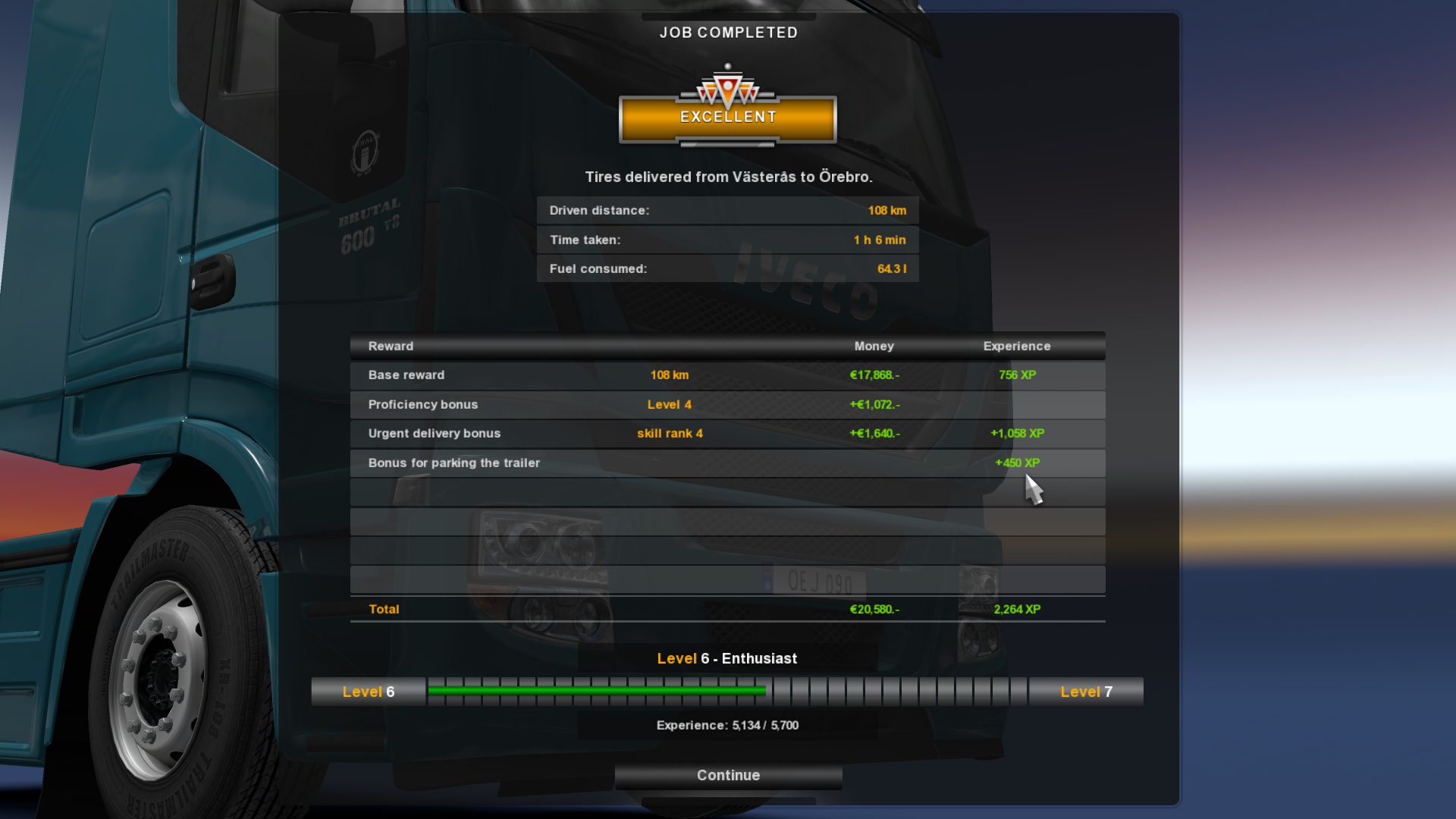 EXP x7 and money x7 / more experience ETS2 mods Euro truck