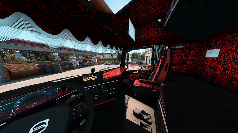 Volvo FH5 Red Danish Plush Interior - ETS2 mods | Euro truck simulator ...