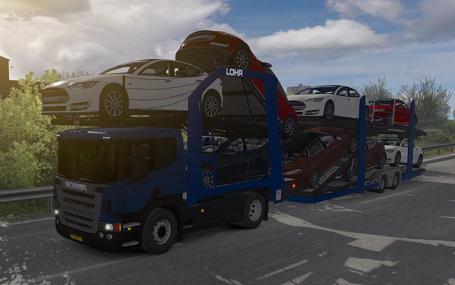 LOHR CAR TRANSPORT TRAILER 1.36.x ETS2 mods Euro truck simulator 2