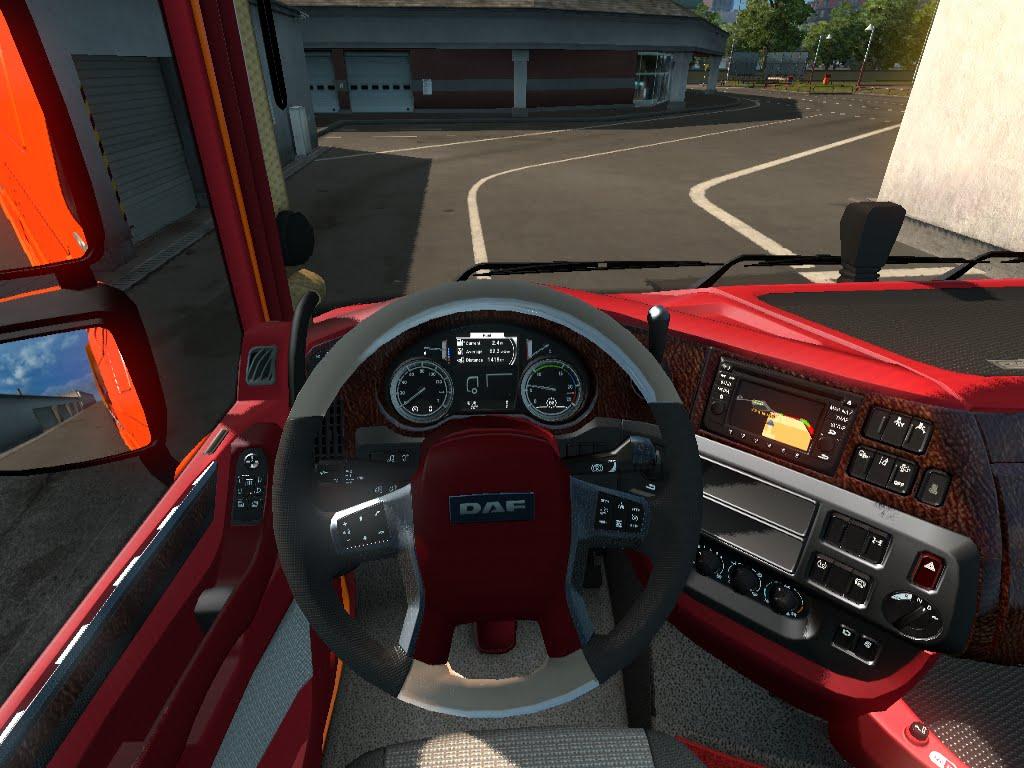 Daf Xf Euro 6 Red Leather Interior Ets2 Mods Euro Truck