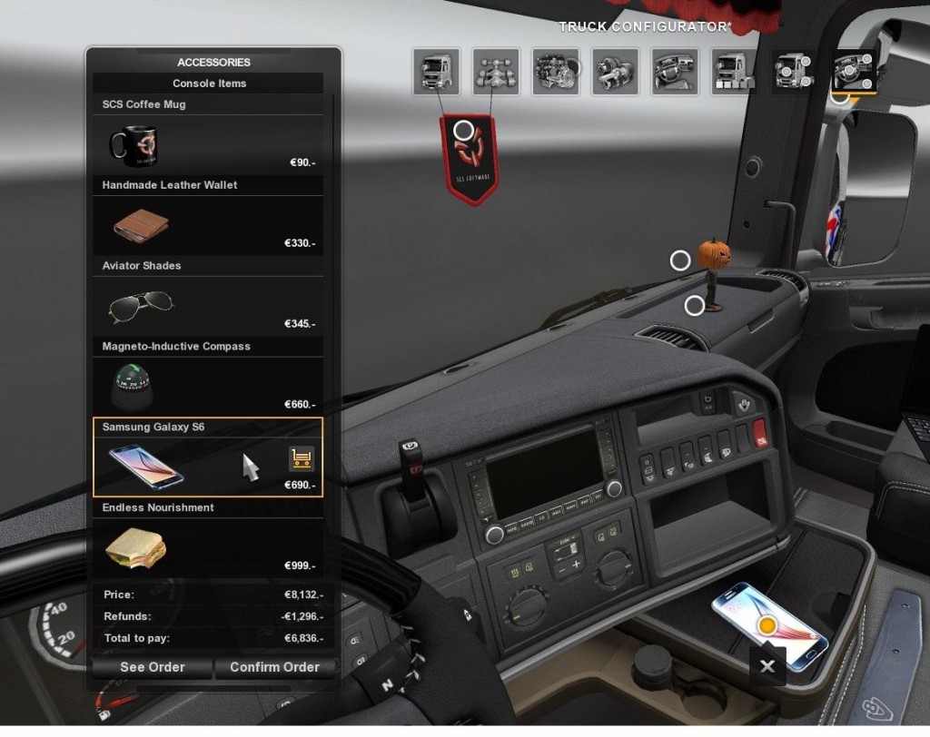 SAMSUNG GALAXY S6 INTERIOR ADDON - ETS2 mods | Euro truck simulator 2 ...