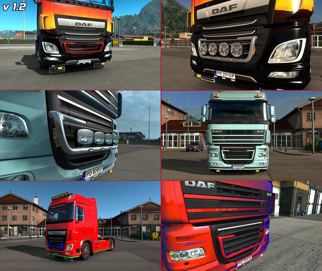 Мод на фары. DAF XF 106 Kelsa. DAF 105 106. DAF XF 105 И 106. Kelsa lightbars for DAF XF 105 & 106 ets2.