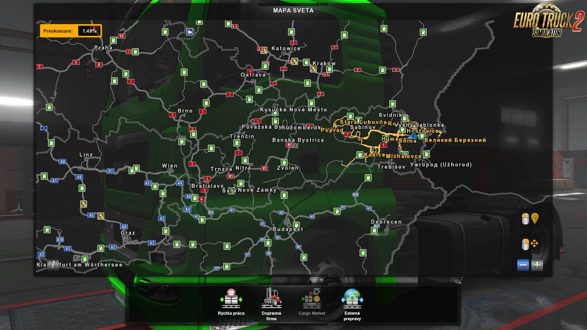 New Slovakia Map v10 by KimiSlimi (1.32.x) | ETS2 mods ...