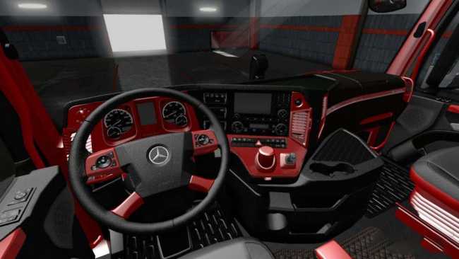 Mercedes Mp4 Red Black Lux Interior 1 34 X Ets2 Mods