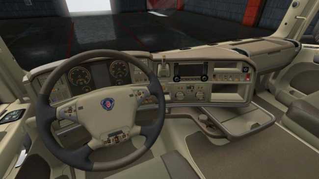 Scania R Lux Beige Leather Interior 1 34 X Ets2 Mods