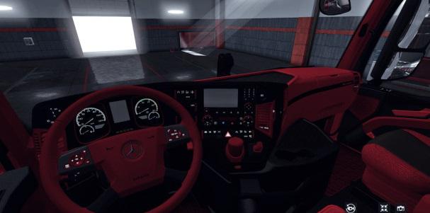Mercedes Actros Mp4 Red Black Interior 1 35 X Ets2 Mods