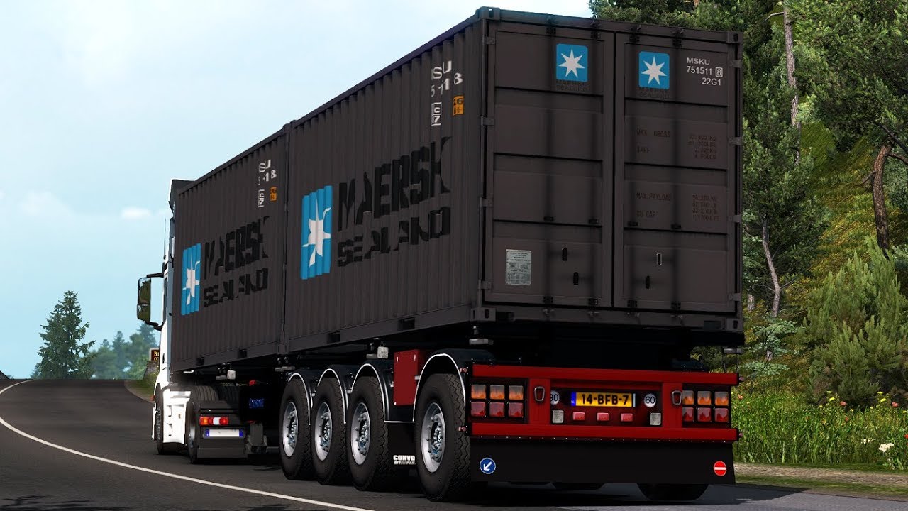 4-AXLE CONTAINER TRAILER [1.36.X] - ETS2 mods | Euro truck simulator 2 ...