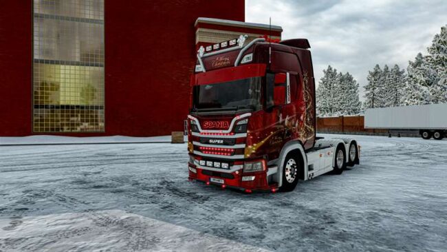 SKIN MERRY CHRISTMAS SCANIA NTG R HIGHROOF