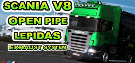 Scania V8 Open pipe Lepidas exhaust system v3.1 1.57