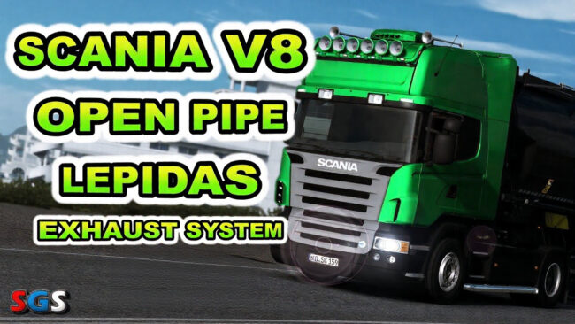 Scania V8 Open pipe Lepidas exhaust system v3.1 1.57