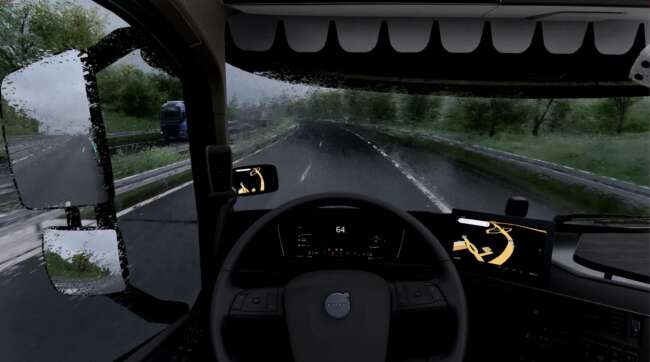 TM Realistic Rain with Coating Glass ETS2 1.58