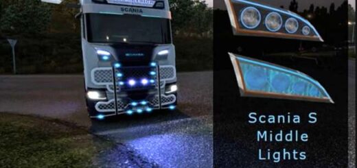 Scania S Middle Lights Blinkers Built-in v2.3