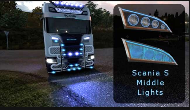 Scania S Middle Lights Blinkers Built-in v2.3