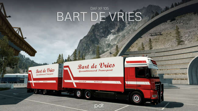 DAF XF 105 + Trailer "Bart De Vries" v10 1.58