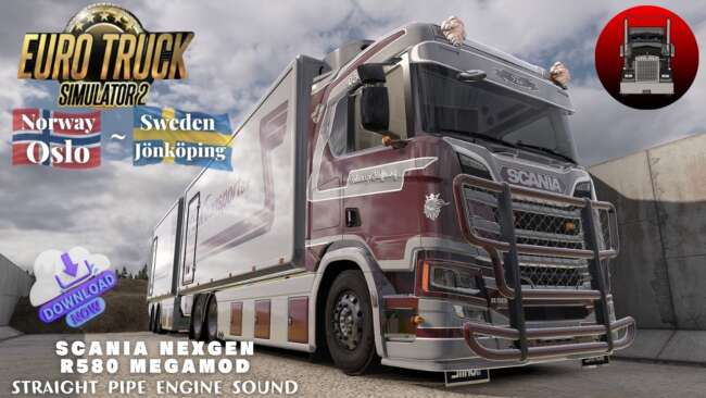 Scania NG R580 Megamod + Trailer