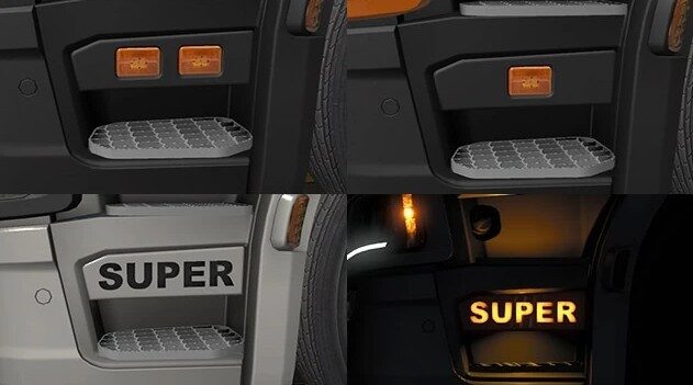 Scania NG SR DoorSteps Side Marker Lamp Orange White v1.58