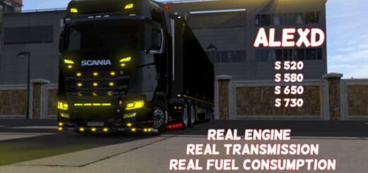 ALEXD Scania R Real Engine and Transmission v1.59