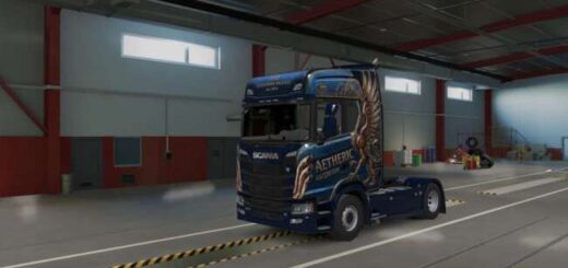 Blue Phoenix paintjob for scania ETS2 v1.35-1.60