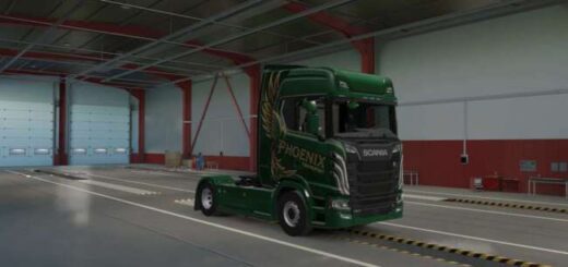 Green Phoenix paintjob for scania for V1.60 - 1.35