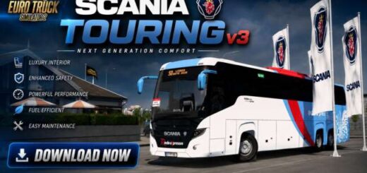 Scania Touring 6x2 HD 2026 V3 Bus Mod | ETS2 v1.60