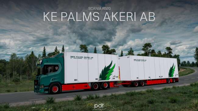 Scania R520 KE Palms Akeri AB + Trailer v14 1.60