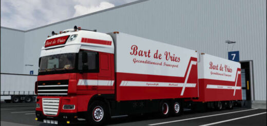 DAF XF 105 + Trailer "Bart De Vries" v12 1.60