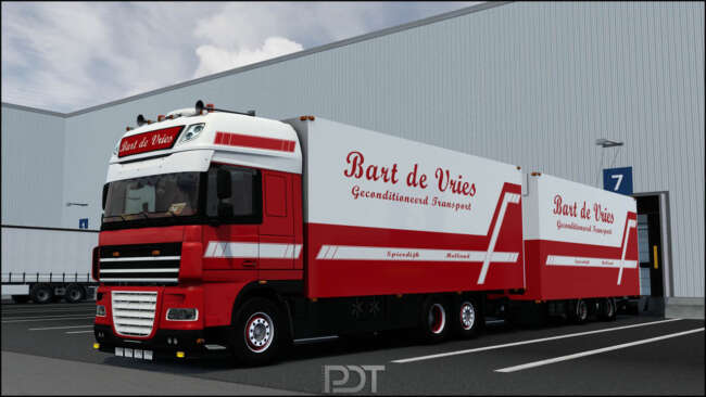 DAF XF 105 + Trailer "Bart De Vries" v12 1.60