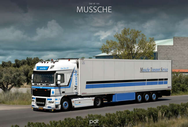 DAF XF 105 + Trailer "Mussche Transport" v5.0 1.60