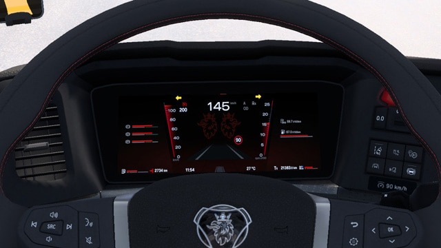 Red Dashboard For Scania 2025